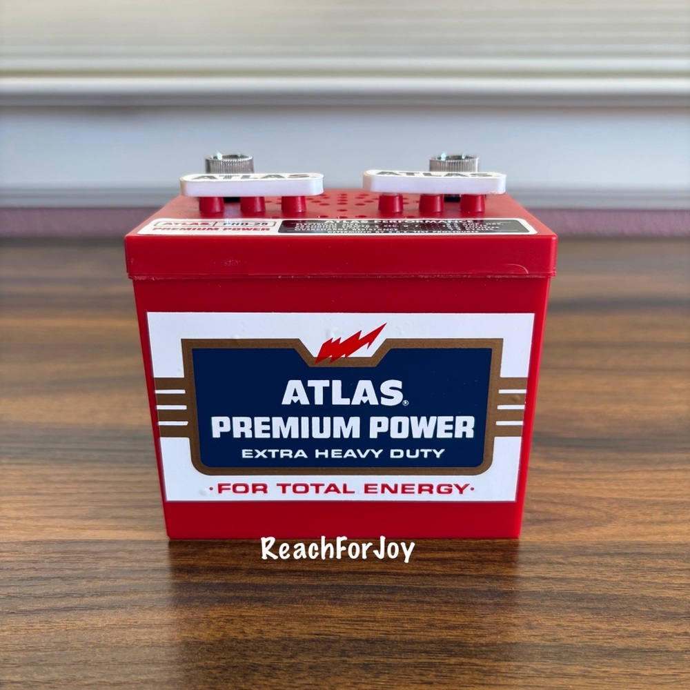 Vintage Atlas Radio Premium Power AM Transistor Radio Display Advertising